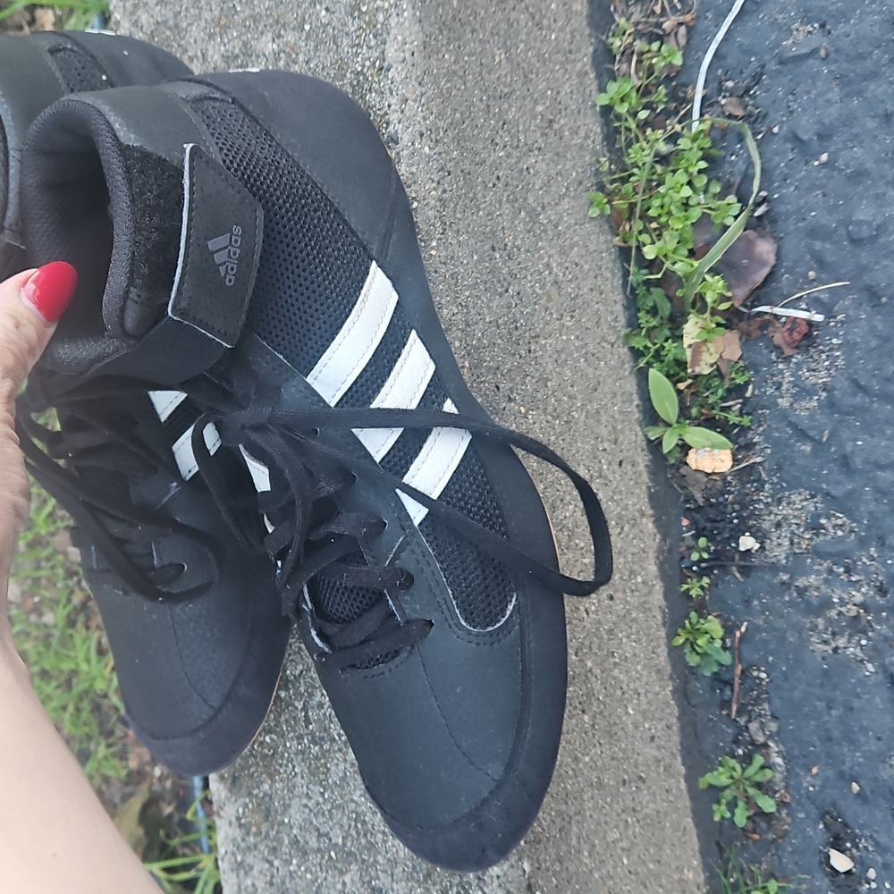 Adidas Wrestling Shoes Adult US 9.5 Black Gray Athletic Training‎ Sneakers